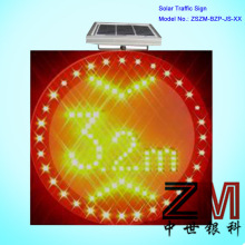 solar traffic warning sign