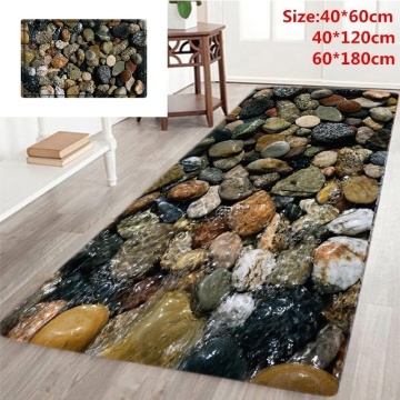 Home Living 3D Stone Road Printed Non-Slip Rugs Hallway Carpets, Kitchen, Bathroom SOFT FOAM Runner Mat Rug