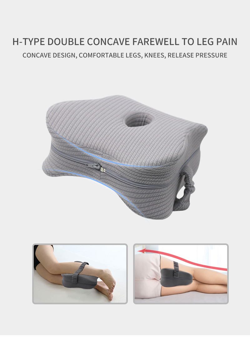 bamboo fibre apple type shaped memory cotton relaxation tool orthopedic leg pillow with band and hole