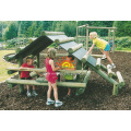 Outdoor Wooden Climbing Playhouse Playground For Children