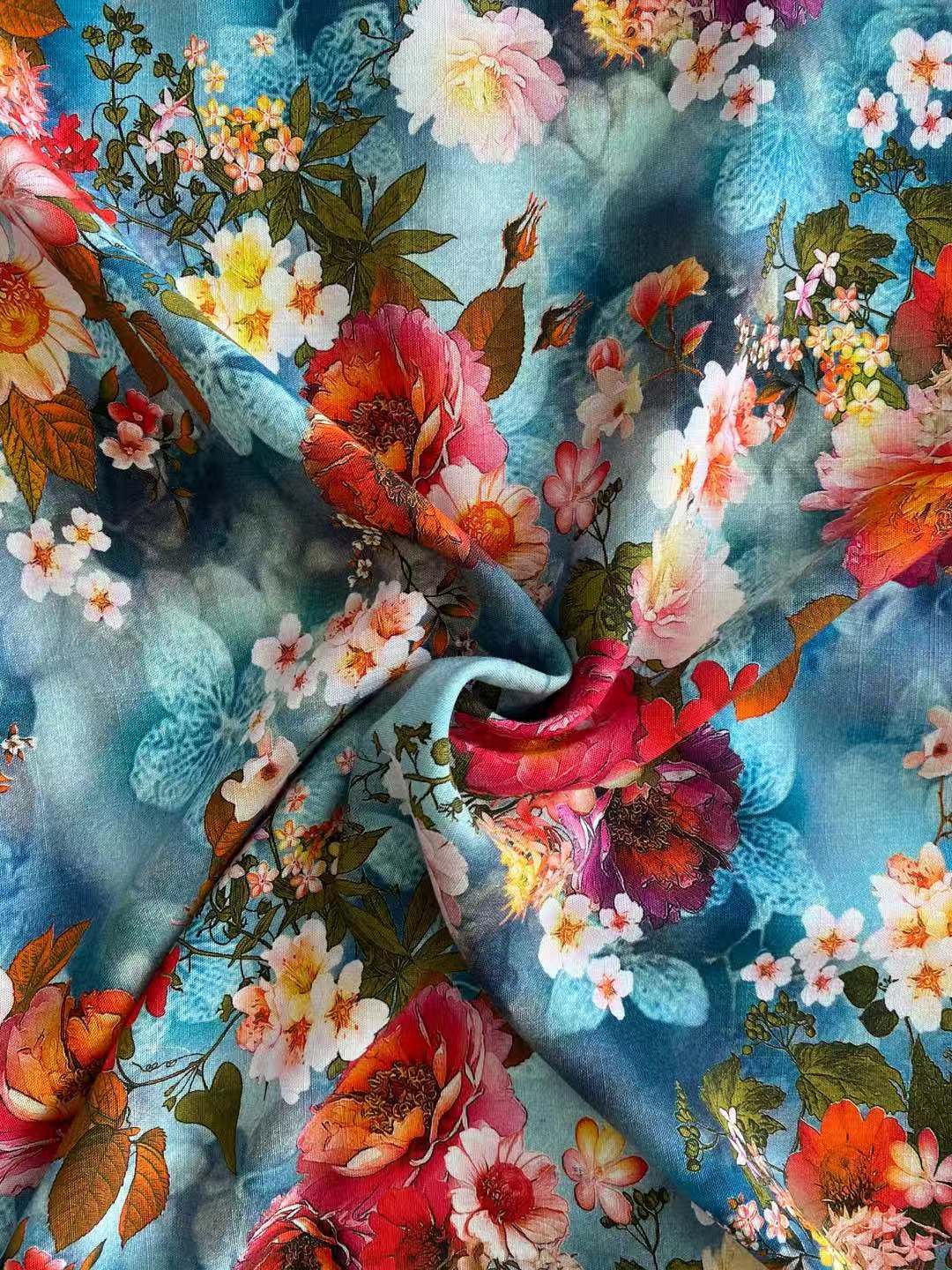 new fabric Shaoxing textile stock  100% Rayon/Viscose Woven  Fabric  rayon poplin  digital printing  fabric for shirt dress