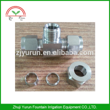 stainless steel compression fitting equal tee