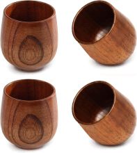 Natural Solid Wood Modern Design Coffee Mug for Hot Drinks Tea Coffee