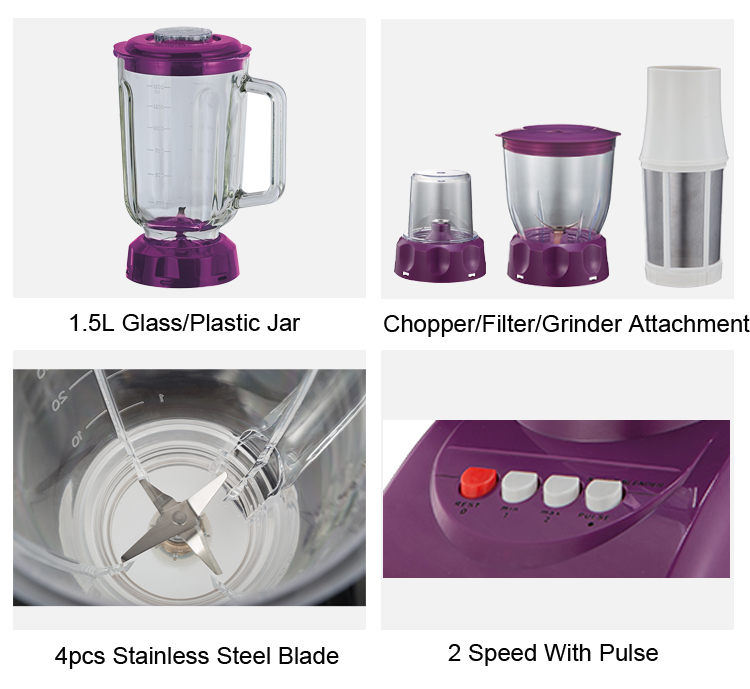 300 Watt BPA-Free Juice Mixer Countertop Ice Blender