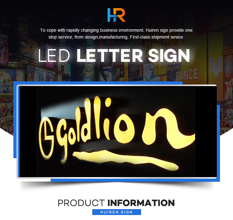 Custom illuminated outdoor sign waterproof front light lettering sign channel led logo sign letter signage