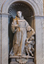 Large natural stone decoration marble statue of St. Francis of Assisi