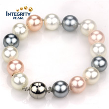Perfect Round10mm Mixed Color Mar Shell Pearl pulsera