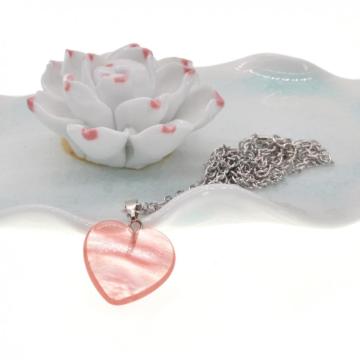 Cherry Quartz Heart Beads Pendant Women Necklace