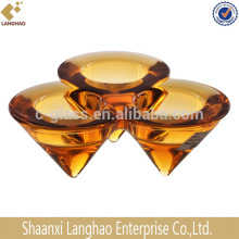 Cone Shaped Amber Glass Candle Holder