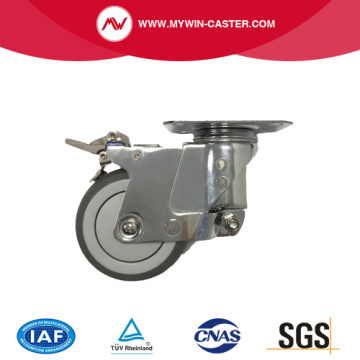 Shock Absorber Casters Plate Swivel TPR Flat Tread Caster Wheel