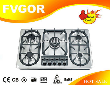 stainless steel cooktop 5 burner gas stove for woks