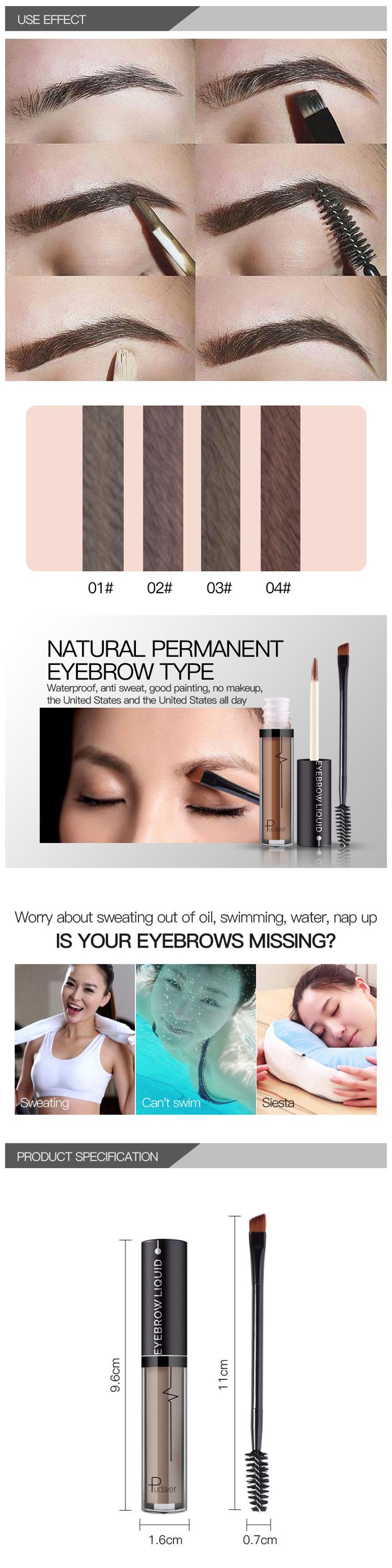 Pudaier Private Label Liquid eyebrow dry fast liquid eyebrow gel your own brand clear brow gel liquid