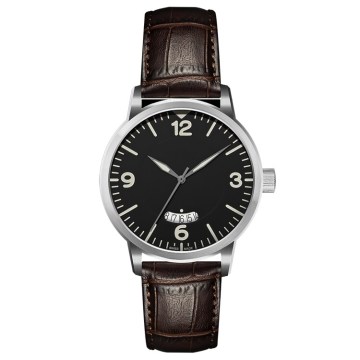 Watches Mens with Cool Brown Genuine Leather