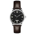 Man Black Watch Design minimalista impermeável 50m