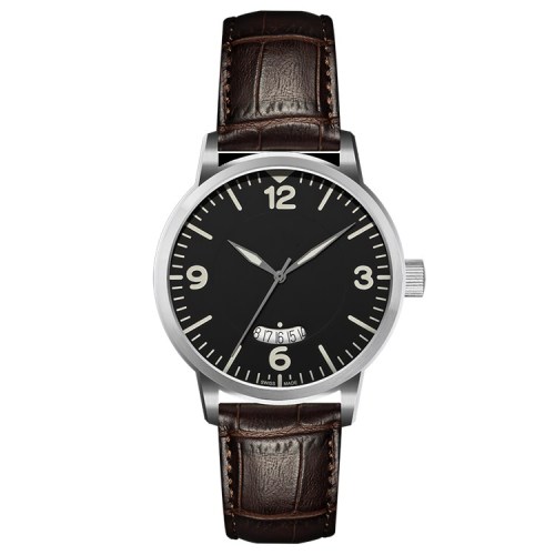 Watches Mens with Cool Brown Genuine Leather