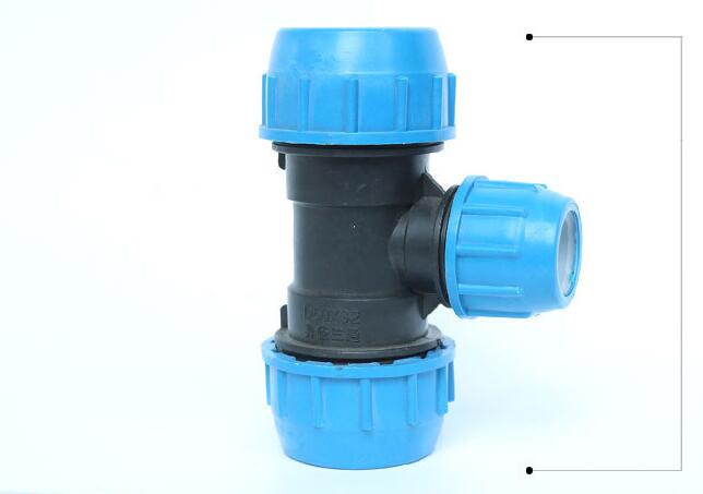 PE PP  Compression Fittings blue cap quick joint pipe fitting