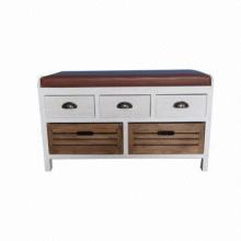 Wooden shoe cabinet with five drawers