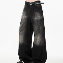 Men's Loose Fit Mid Waist Denim Jeans