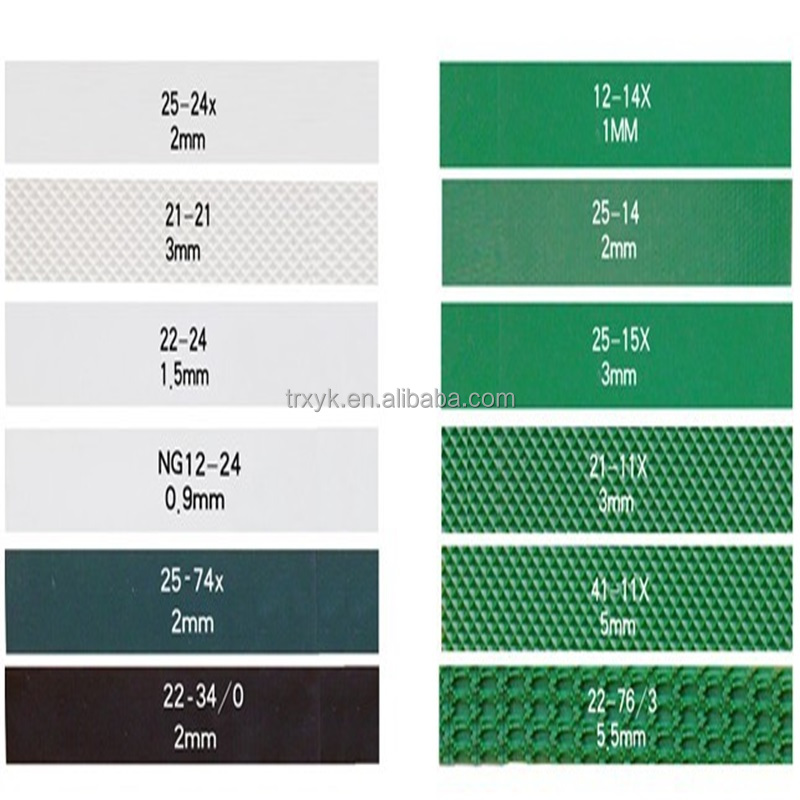 PVC 9.0mm green grass pattern PVC climbing conveyor belt