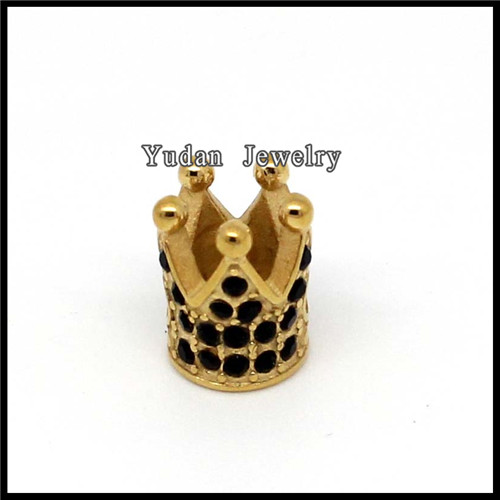 Hot Sale stainless steel crown bead accessories jewelry for bracelet