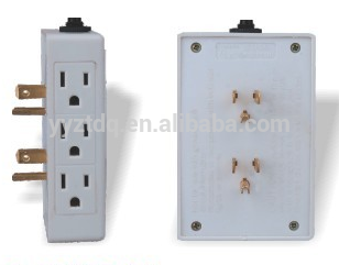 3 outlets grounding adapter with hang lug