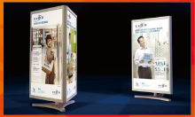 Three sided outdoor advertising stand light box displays or billboard or lamp box