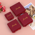 맞춤형 뚜껑 디자인 빨간 개인 보석 선물 상자