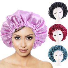 Satin Adjustable Double Layer Round Hat - Beauty Salon Cap & Shower Cap