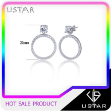 925 sterling silver hoop earring with zircon gems