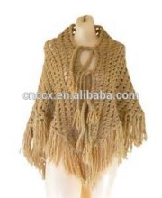 15JW318 crochet knit poncho