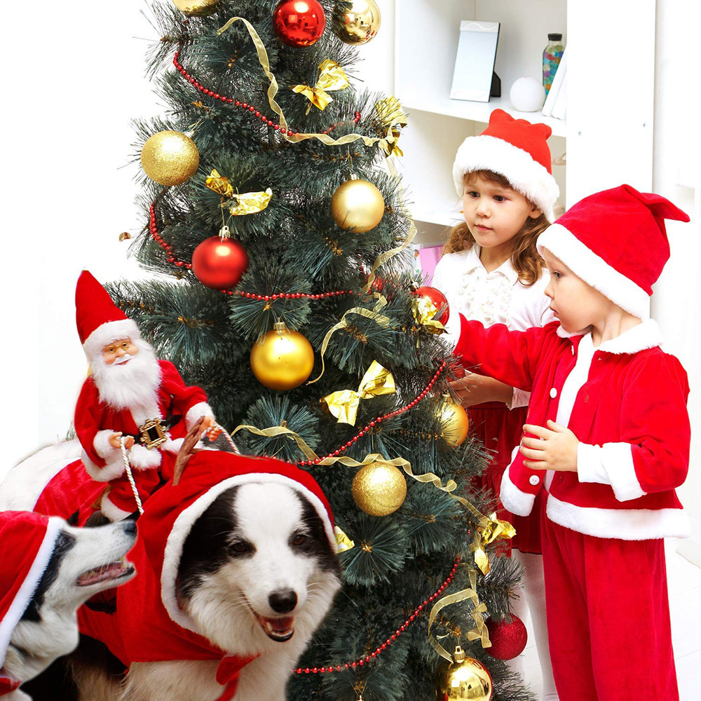 Pet Dog Christmas Clothing Santa Claus Riding Christmas Pet Clothes Riding Deer Pet Christmas Supplies