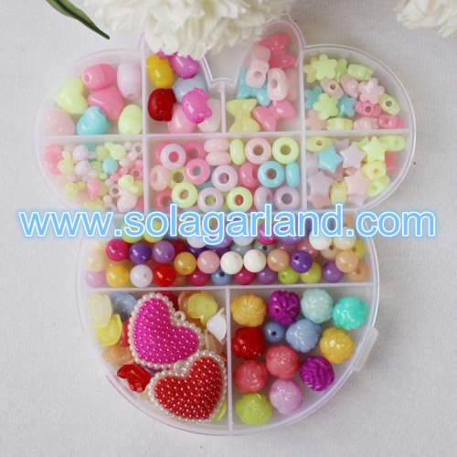 2.5*16*18CM 10 Slot Mickey Mouse Shape Plastic Beads Container