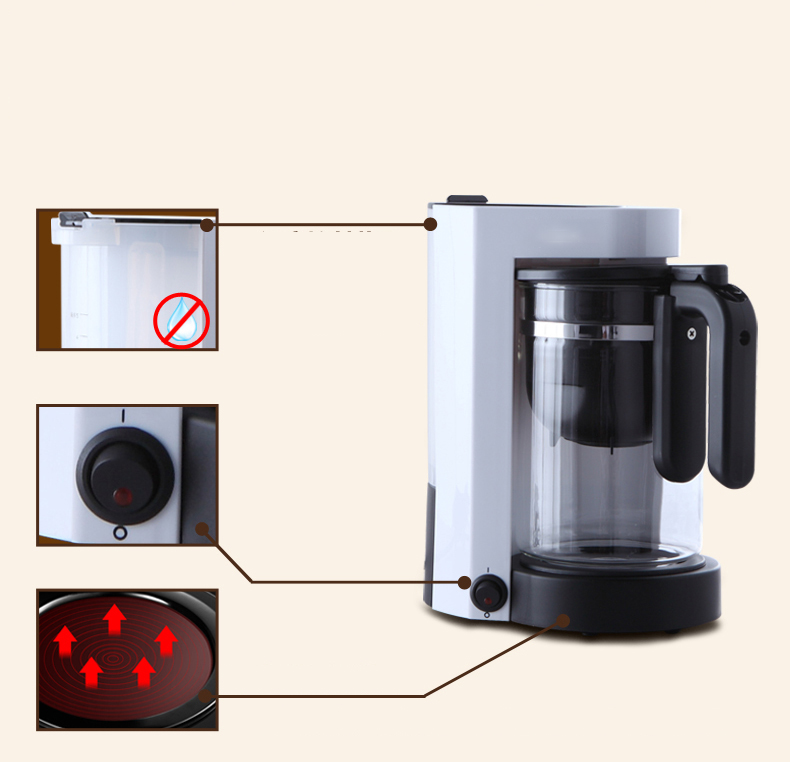 YKL-CM-310 HOT SELLING AUTOMATIC COFFEE MACHINE 0.60L HOUSE UHOT SELLING AUTOMATIC COFFEE MACHINE 0.65L HOUSE USE COFFEE MACHINE