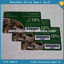 high quality thermal printing barcode number pvc plastic loyalty card
