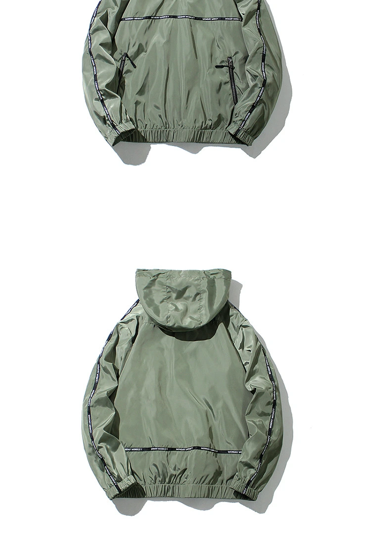 Wholesale Men Fashion 100% Polyester Lightweight Pullover Waterproof Running Jacket with Half Zipper