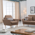 Brown Fabric Armrest Upholstered Lounge Sofa Set