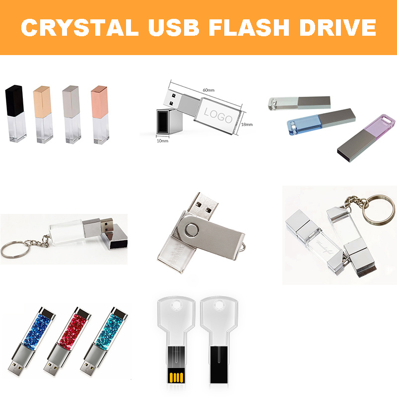 OEM -логотип металлический хрустальный USB