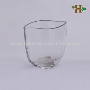 Wavy Series glass vase,handblown clear glass vase,cheap glass vase