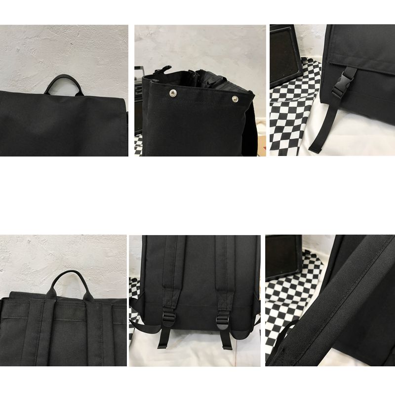 Hot sale simple style trend new term tote handle comfortable square high school backpack