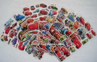 Cars pinting  PVC cartoon custom puffy stickers , promotion