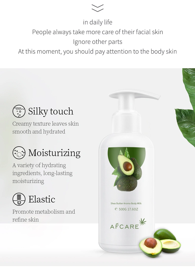 Private Label Organic Fair and White Brightening Milk Body Lotion Avocado Body Milk Lotion