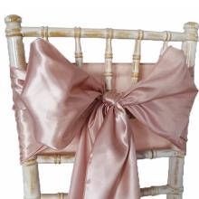 Affordable Satin Rose Gold Chair Sashes for Weddings