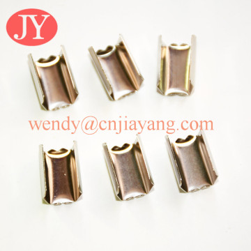 Metal lanyard crimps and silver band