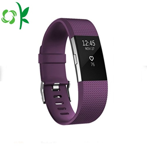 สายนาฬิกาซิลิโคน Fitbit สีม่วงระดับลึกใหม่ล่าสุดระดับไฮเอนด์