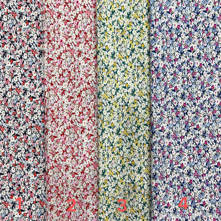 Tissu de cotontextile imprimé numérique à floral unifié.
