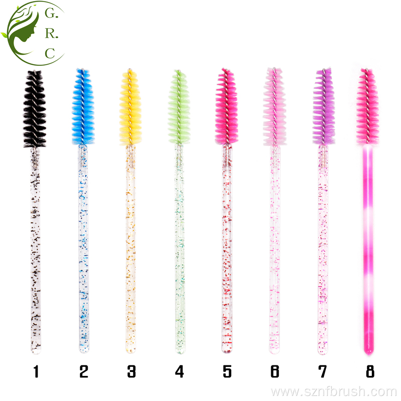 Disposable Mini Crystal Curved Spoolie Mascara Brush