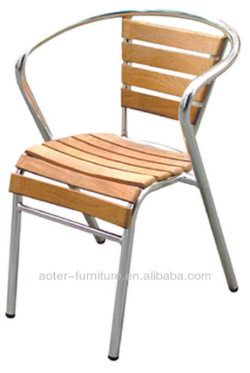 Aluminum wood metal outdoor chair