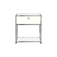 Bedside table with drawer metal storage cabinet nightstand
