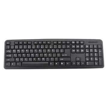 Wired Keyboard with FCC and CE Marks, Black Color