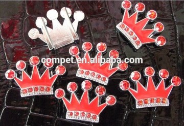 Zinc Alloy Jewelry 10mm Red Enamel Crown Slide Charms